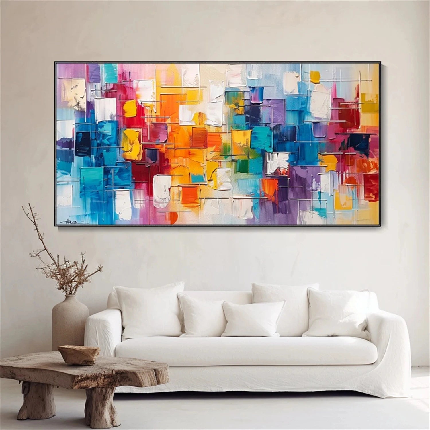 Colorful Abstract Textured Painting Canvas #AT080