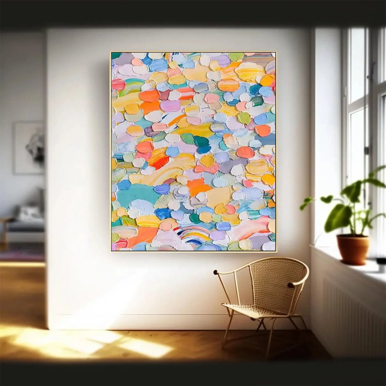 Colorful Abstract Textured Painting Canvas #AT029