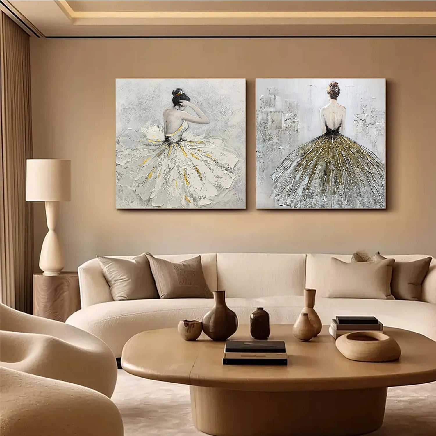 Abstract People Canvas Art Set of 2 #AE033