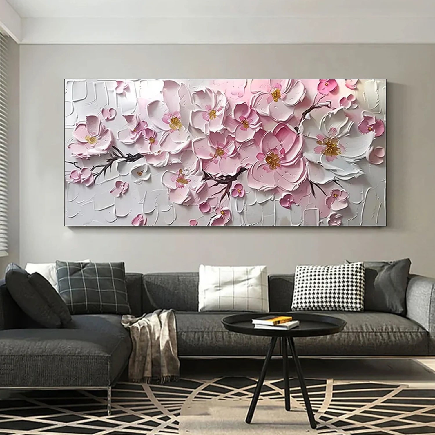 Flower Abstract Textured Wall Art #FP147
