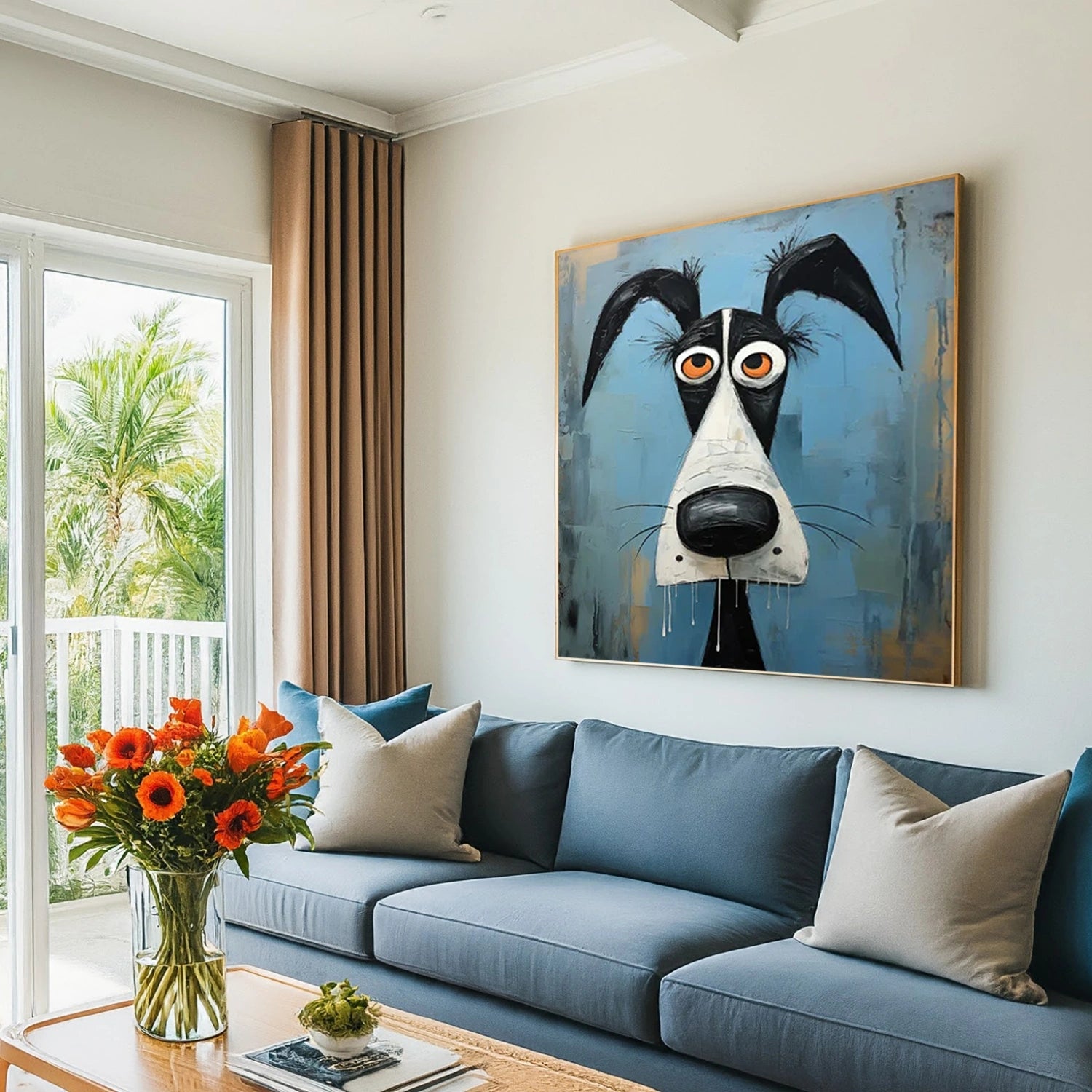 Abstract Animal Dog Wall Art #AC070