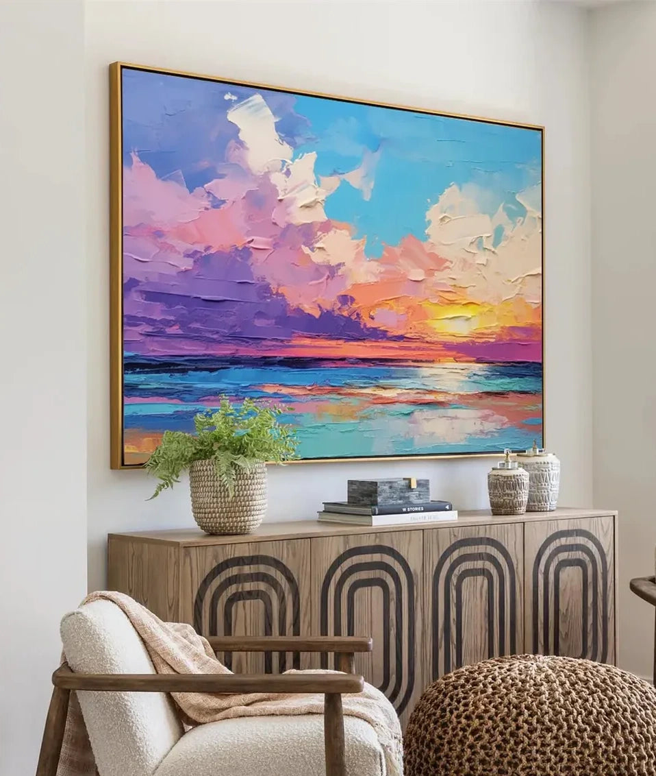 Ocean inspired artwork in a home