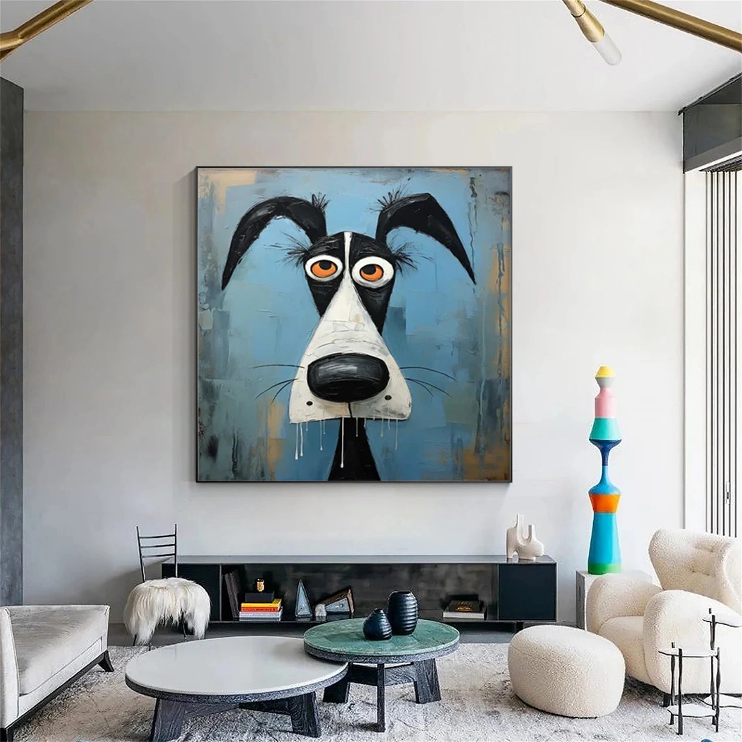Abstract Animal Dog Wall Art #AC070