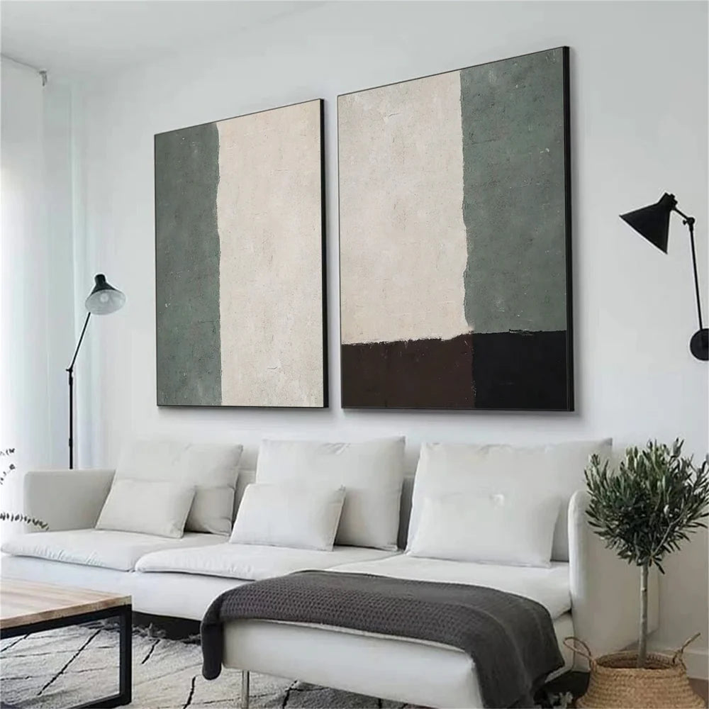 Green Minimalist Canvas Set of 2 #MT113