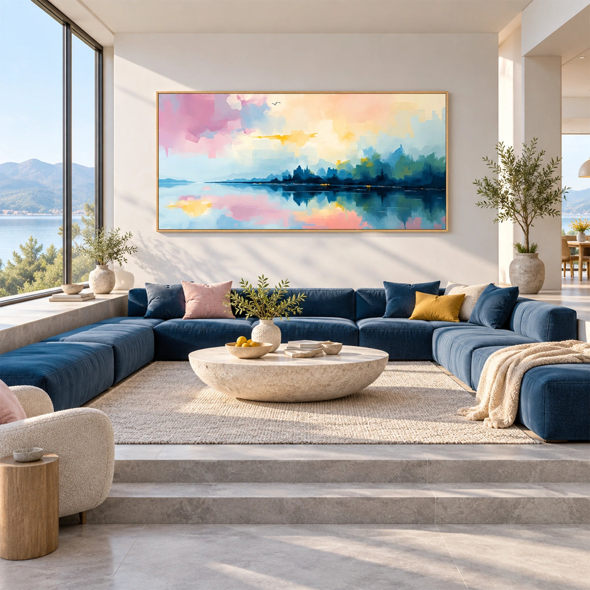 Ocean And Sky Abstract Wall Art #OS240