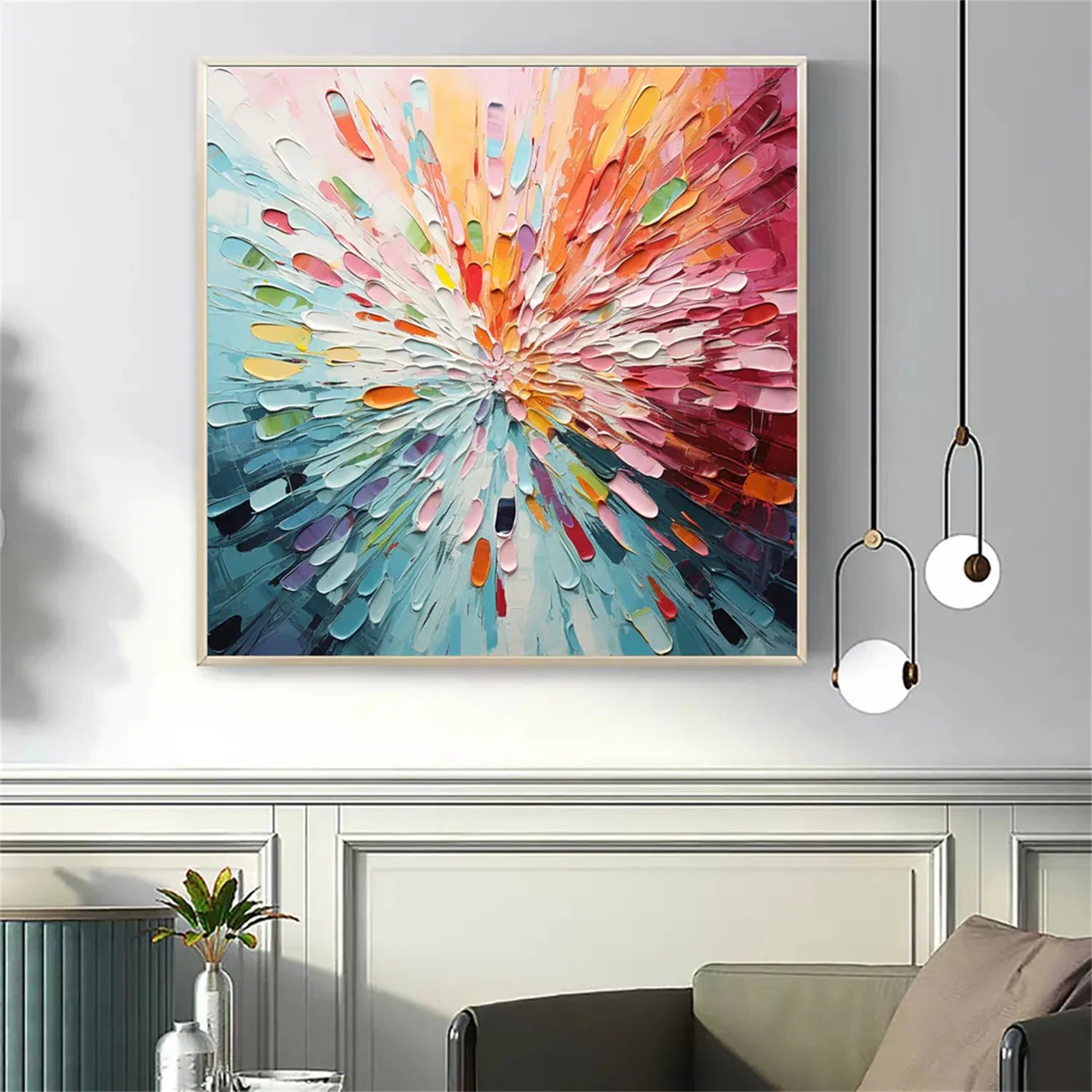 Colorful Abstract Textured Painting Canvas #AT040