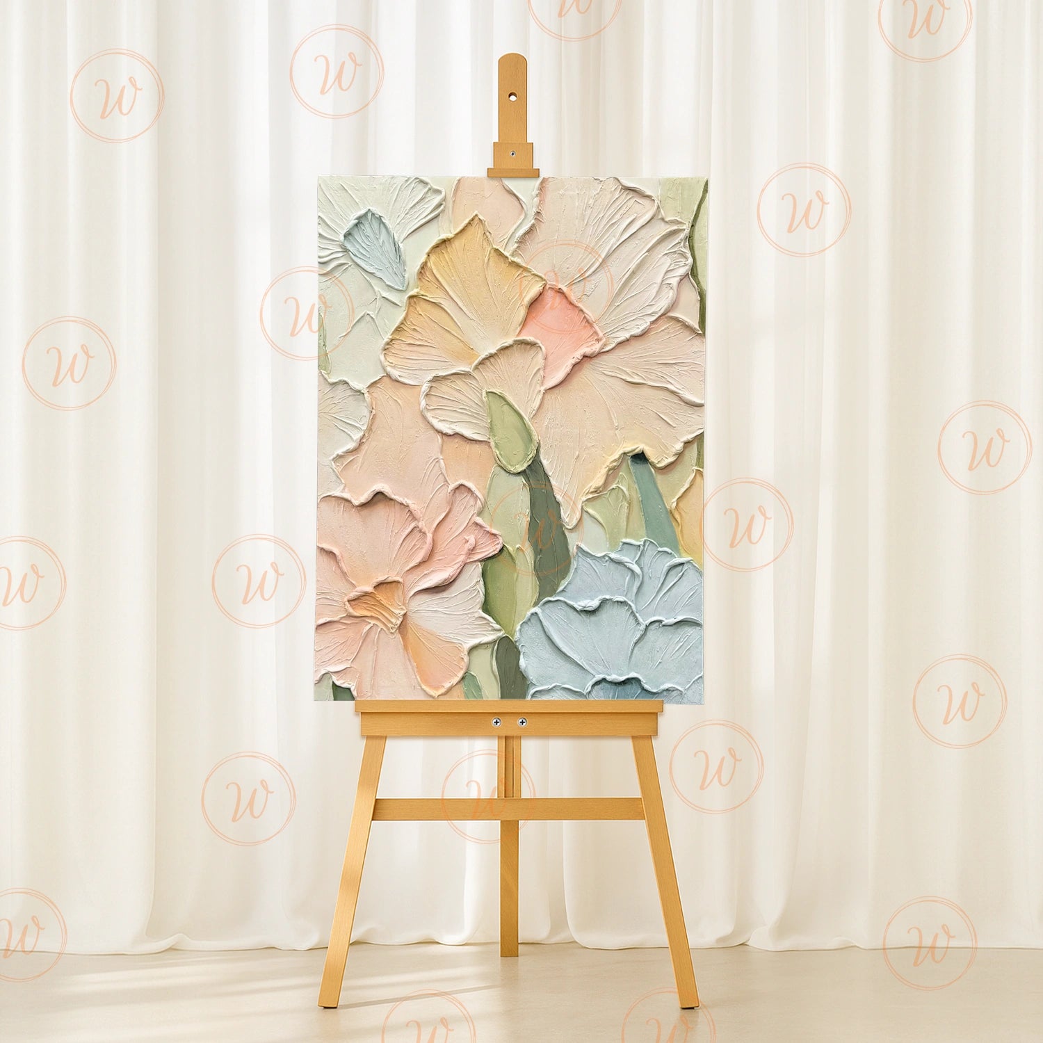 Colorful Flower Textured Painting Canvas #FP042