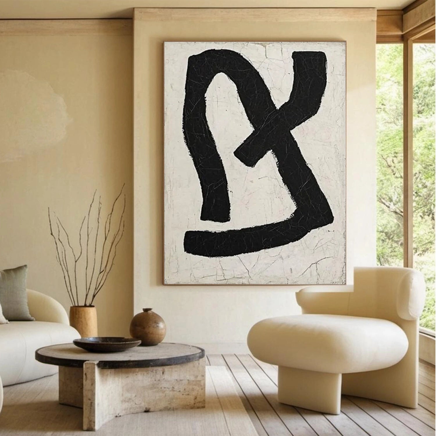Black and White Minimalist Canvas Art #MT130