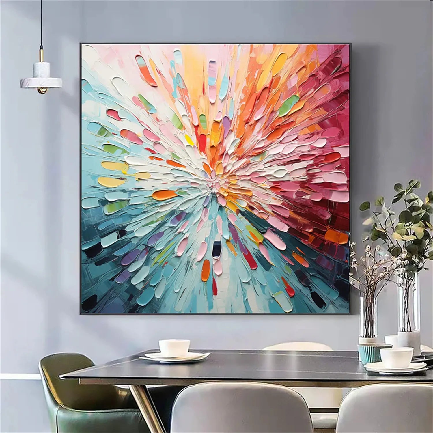 Colorful Abstract Textured Painting Canvas #AT040