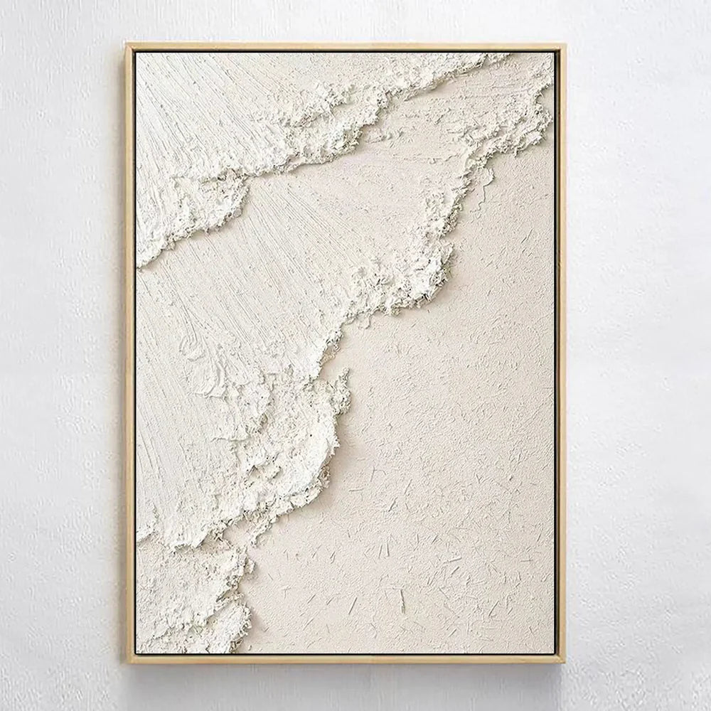 White Minimalist Textured Canvas #MT070