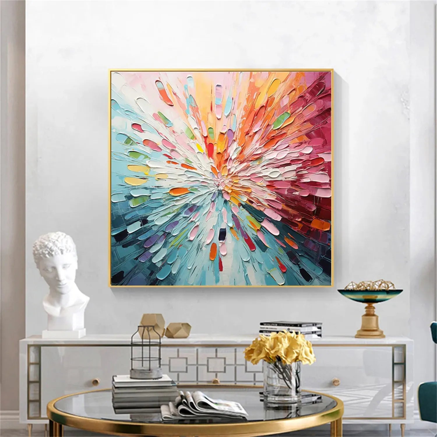 Colorful Abstract Textured Painting Canvas #AT040