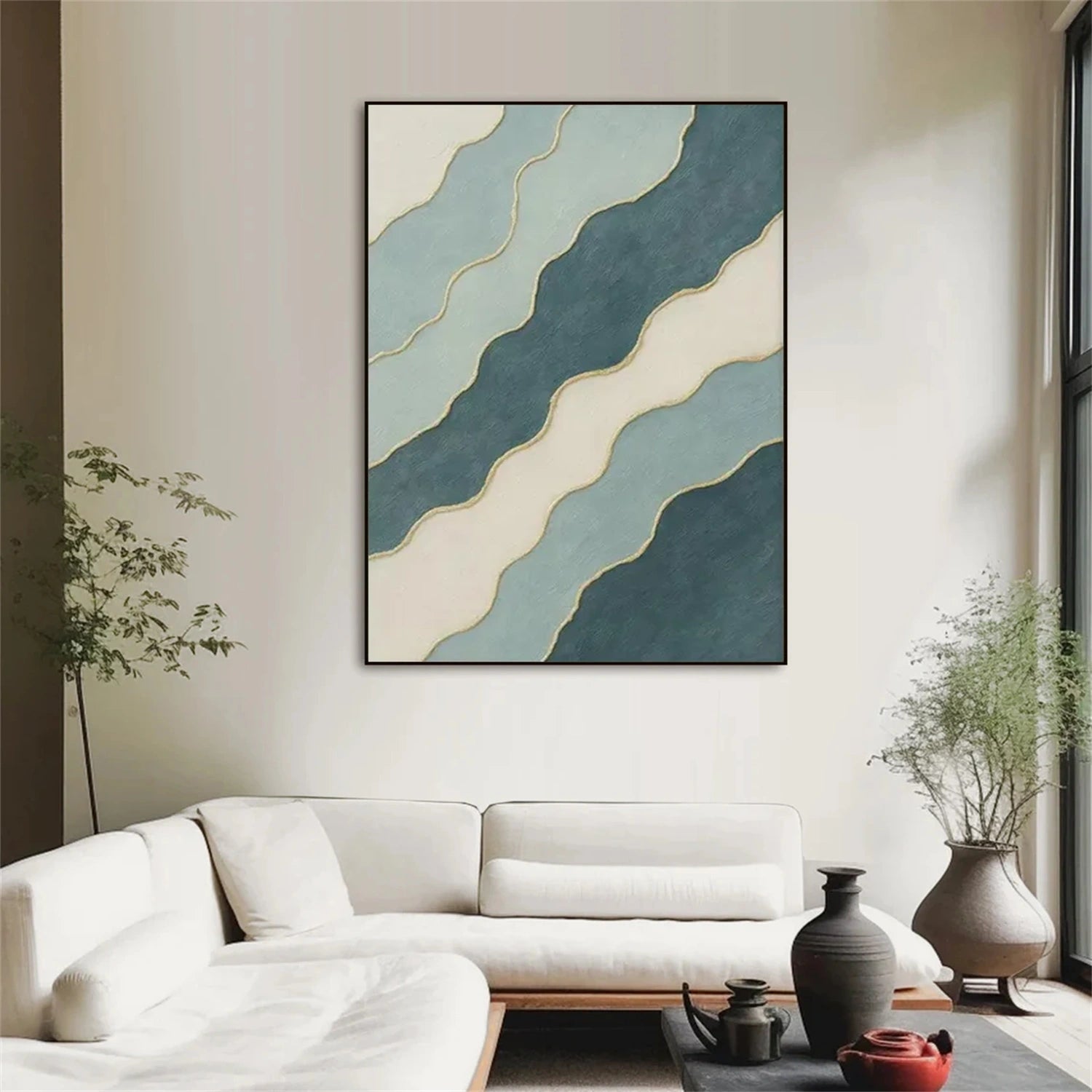 Blue Minimalist Canvas Art #MT168