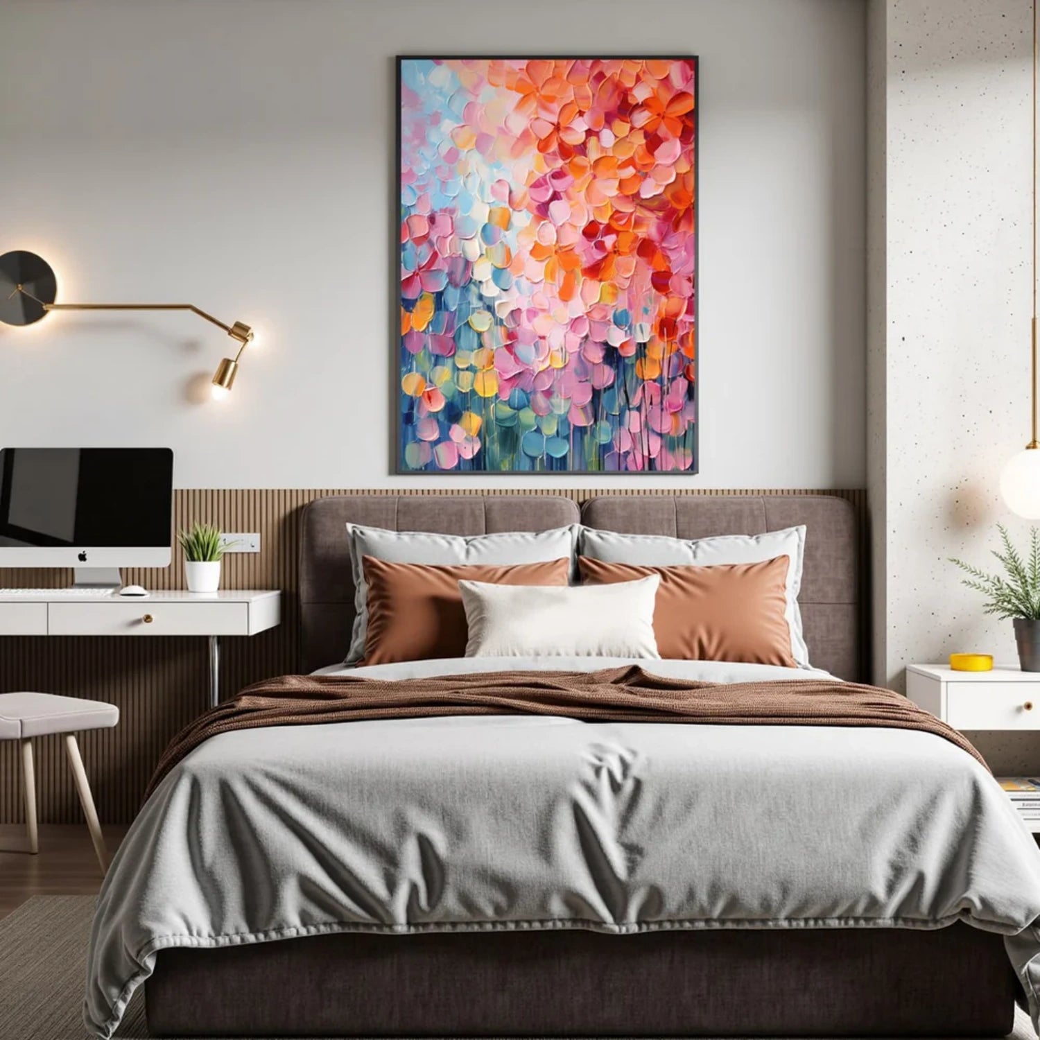 Colorful Abstract Textured Painting Canvas #AT102