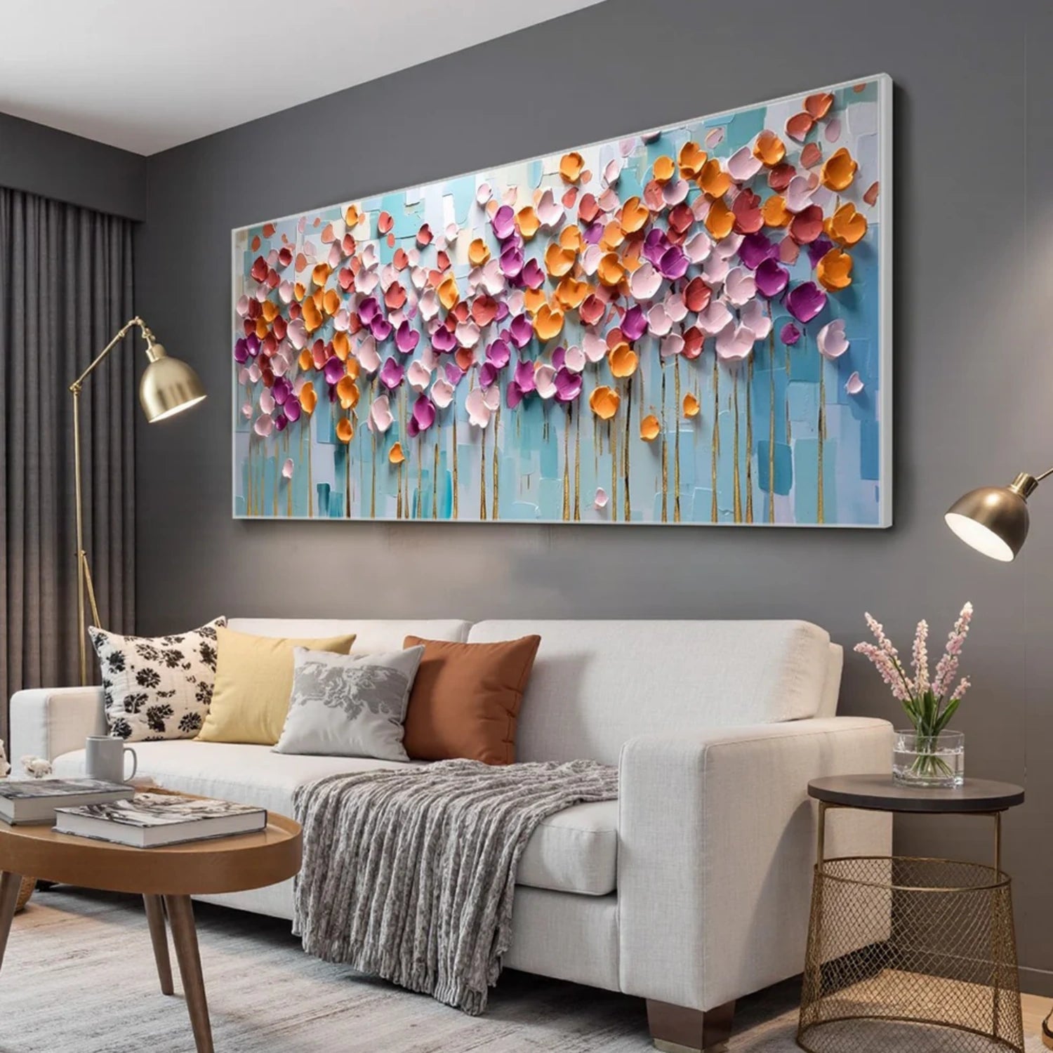 Colorful Abstract Textured Painting Canvas #AT099