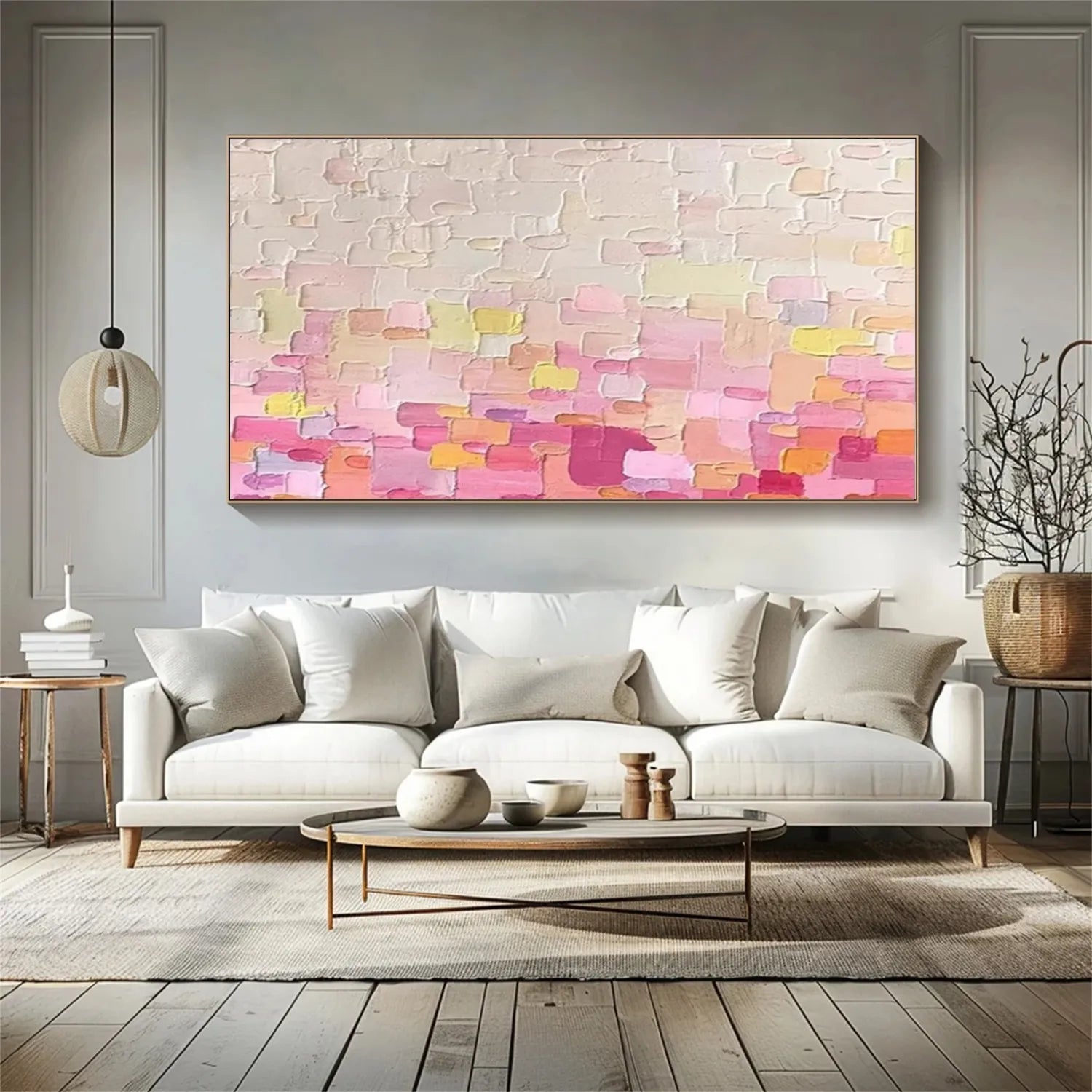 Colorful Abstract Textured Painting Canvas #AT057