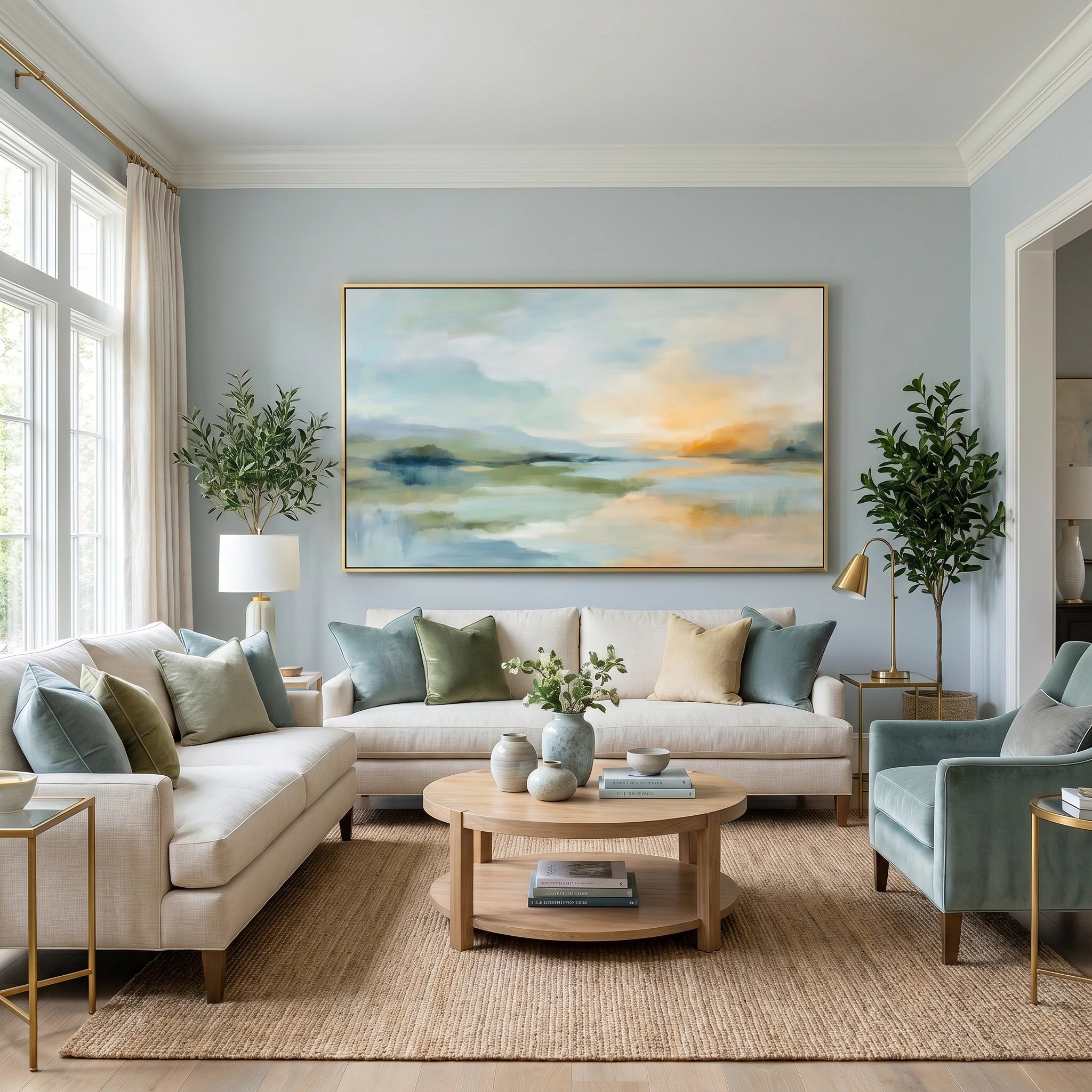 Ocean And Sky Abstract Wall Art #OS157