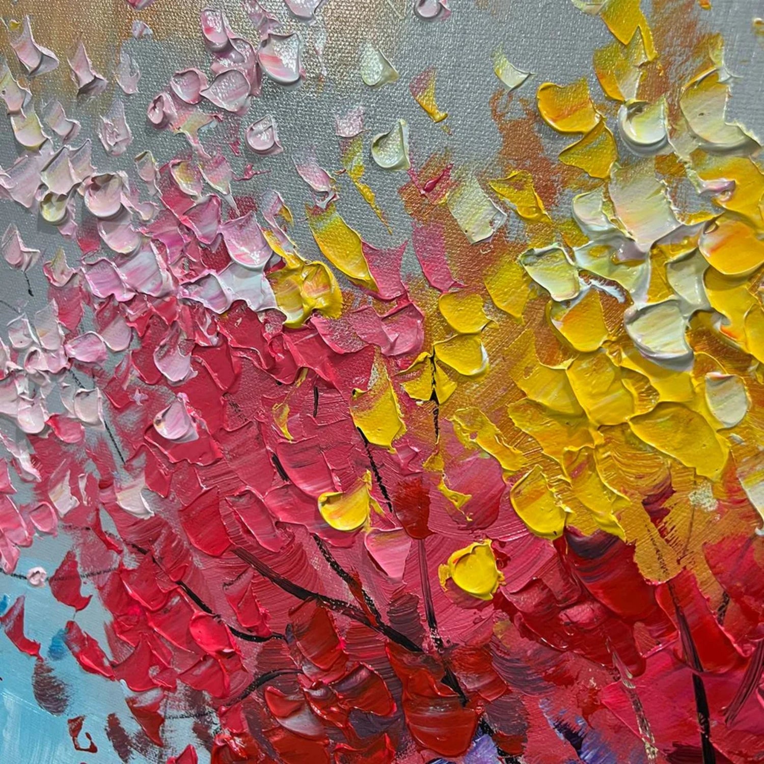 Colorful  Tree Textured Painting Canvas #TP022