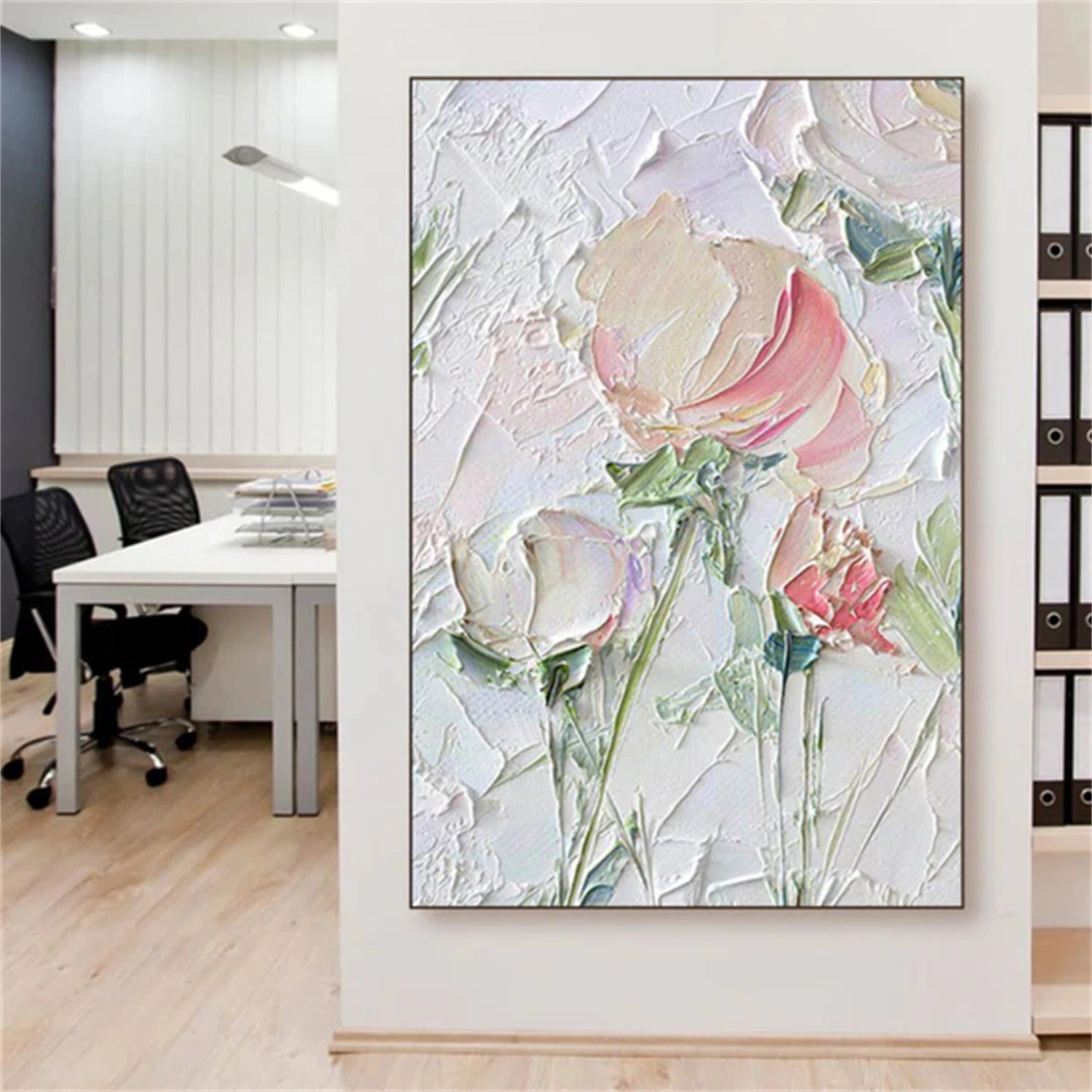 Colorful Flower Textured Painting Canvas #FP029