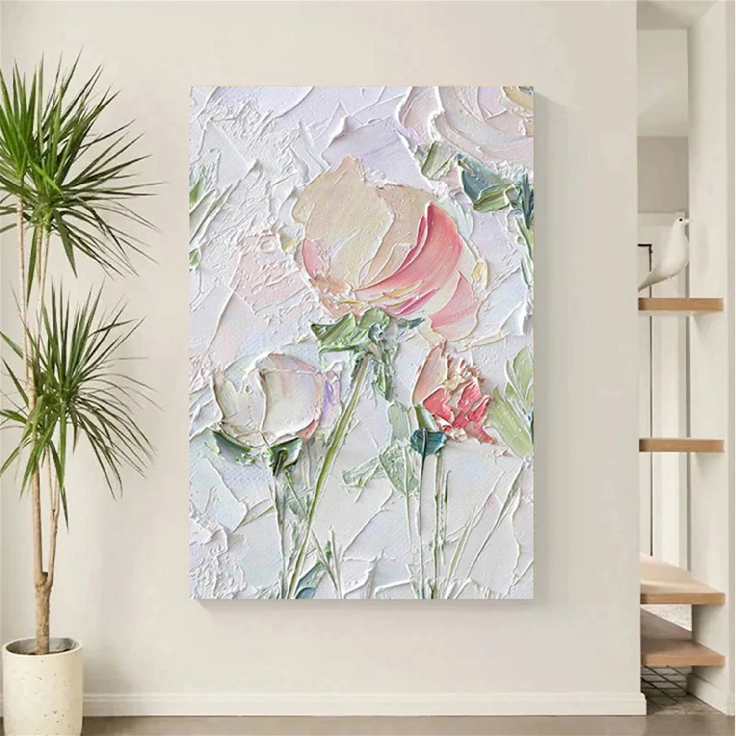 Colorful Flower Textured Painting Canvas #FP029