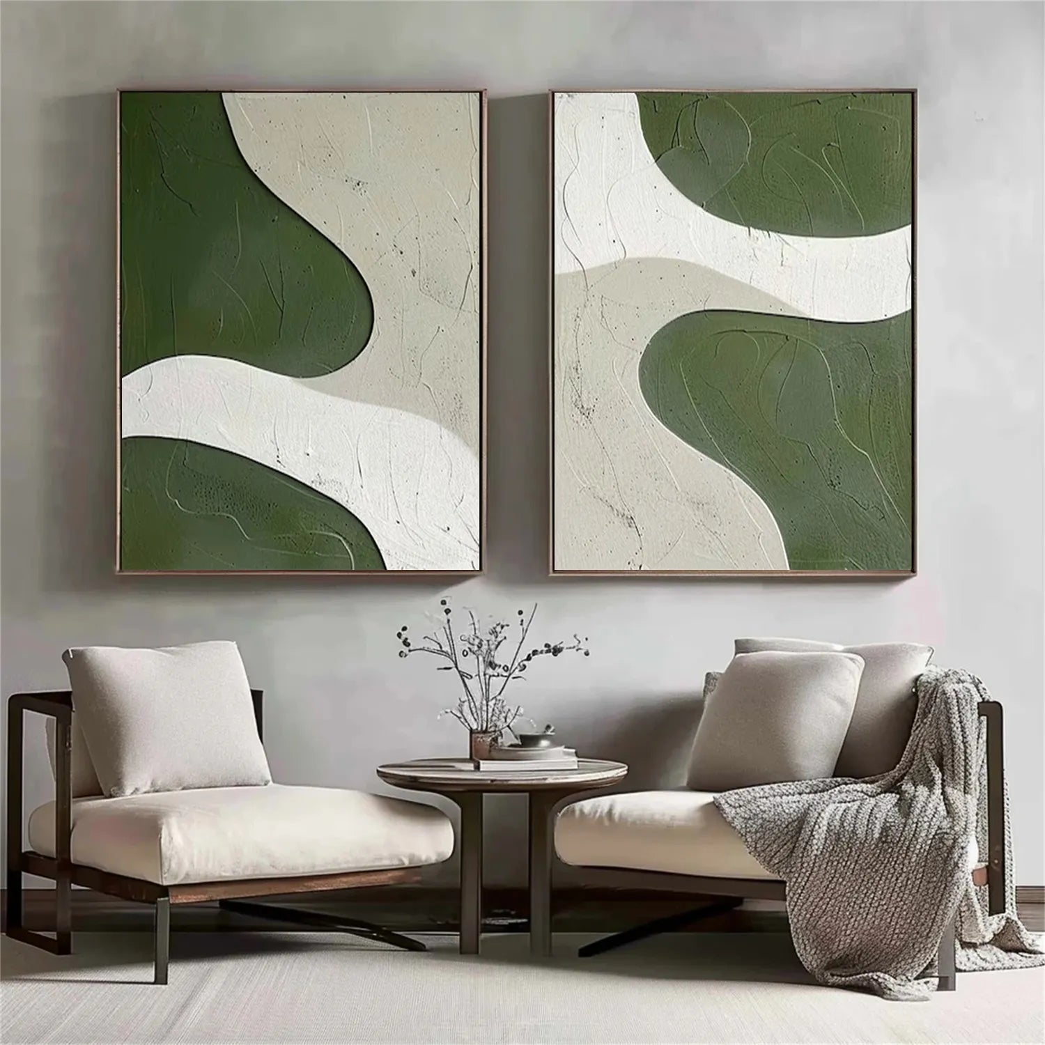 Minimalist Textured Painting Canvas Set of 2 #MT008