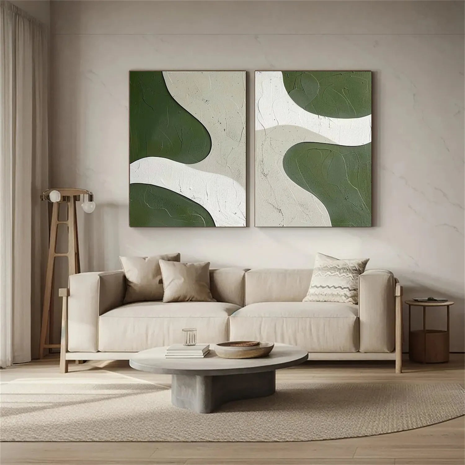 Minimalist Textured Painting Canvas Set of 2 #MT008