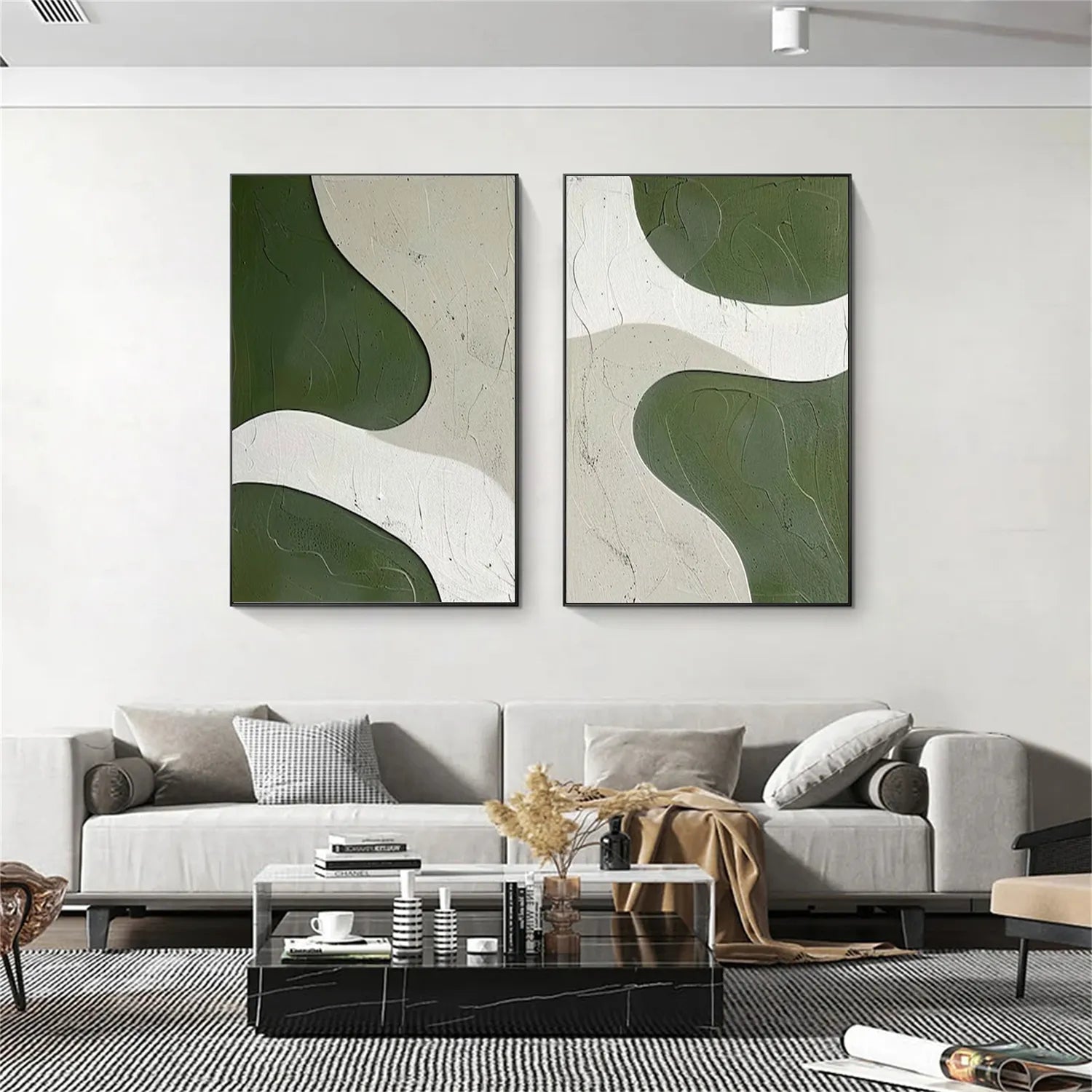 Minimalist Textured Painting Canvas Set of 2 #MT008