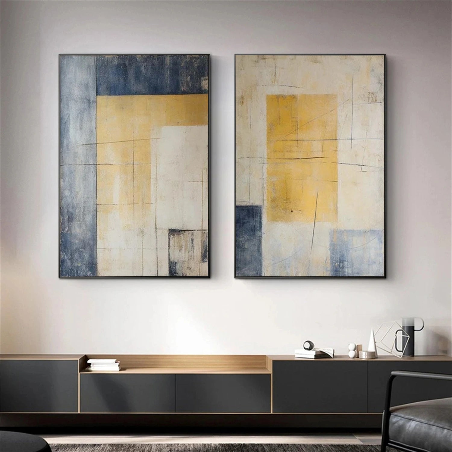 Abstract Painting Canvas Set of 2 #AP056