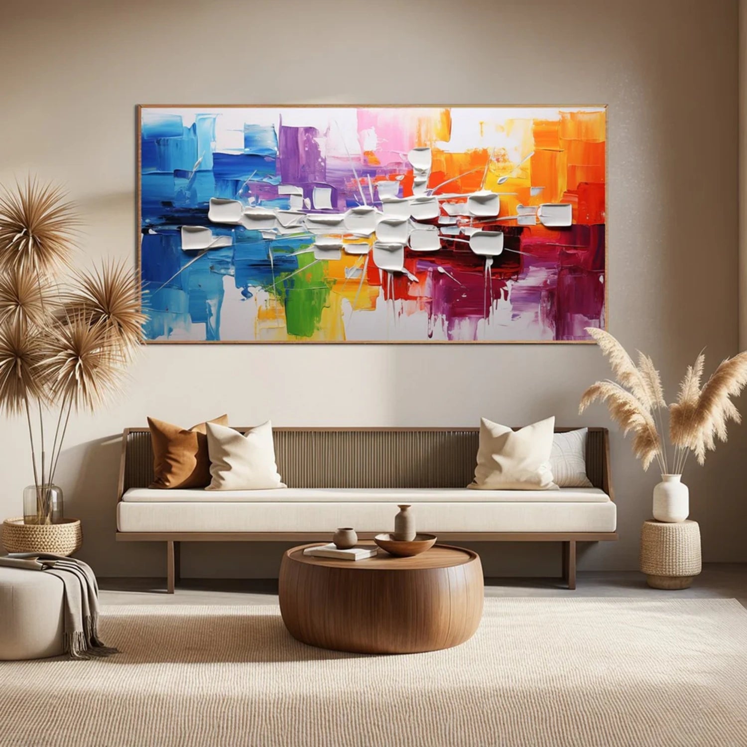 Colorful Abstract Textured Painting Canvas #AT100