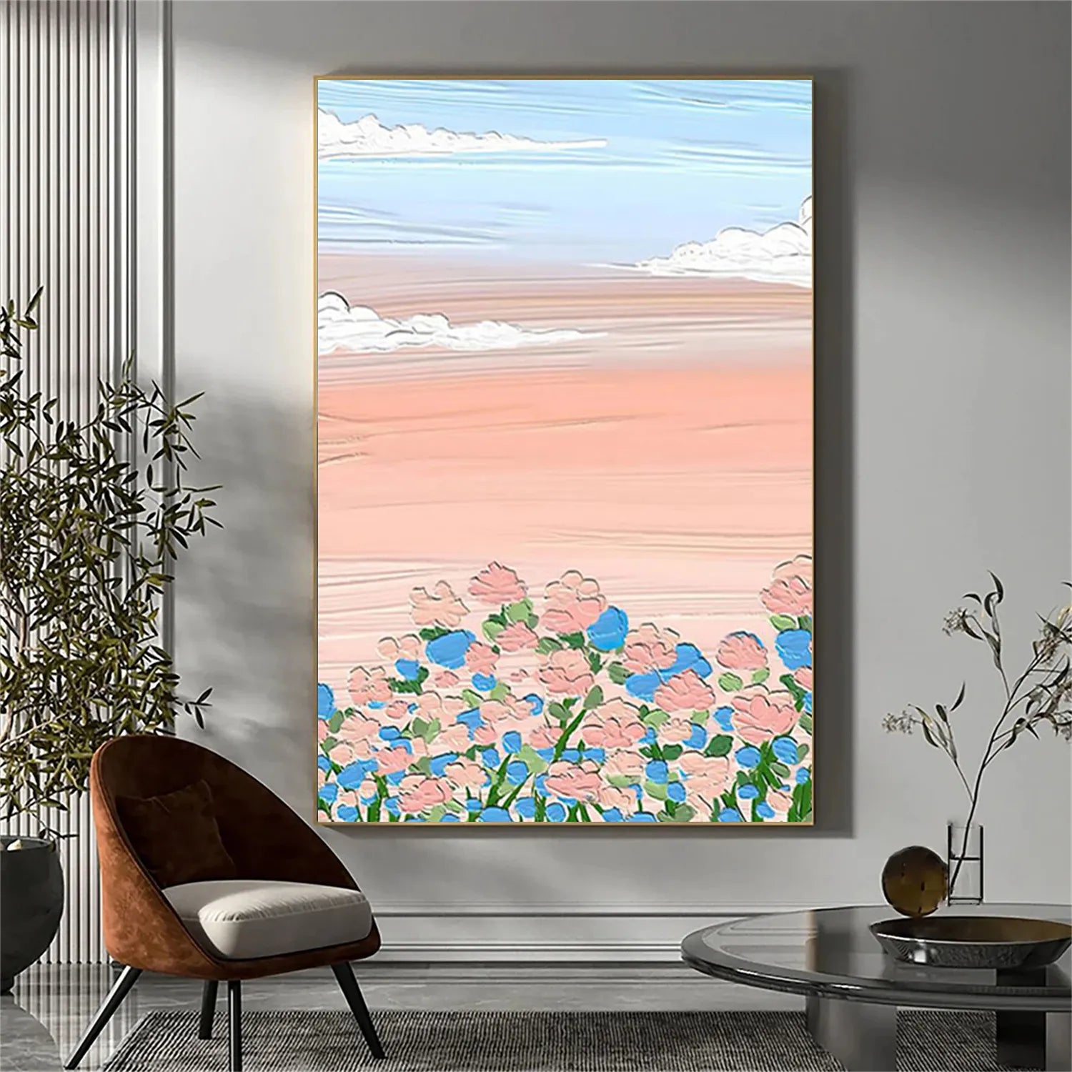 Colorful Flower Textured Painting Canvas #FP031