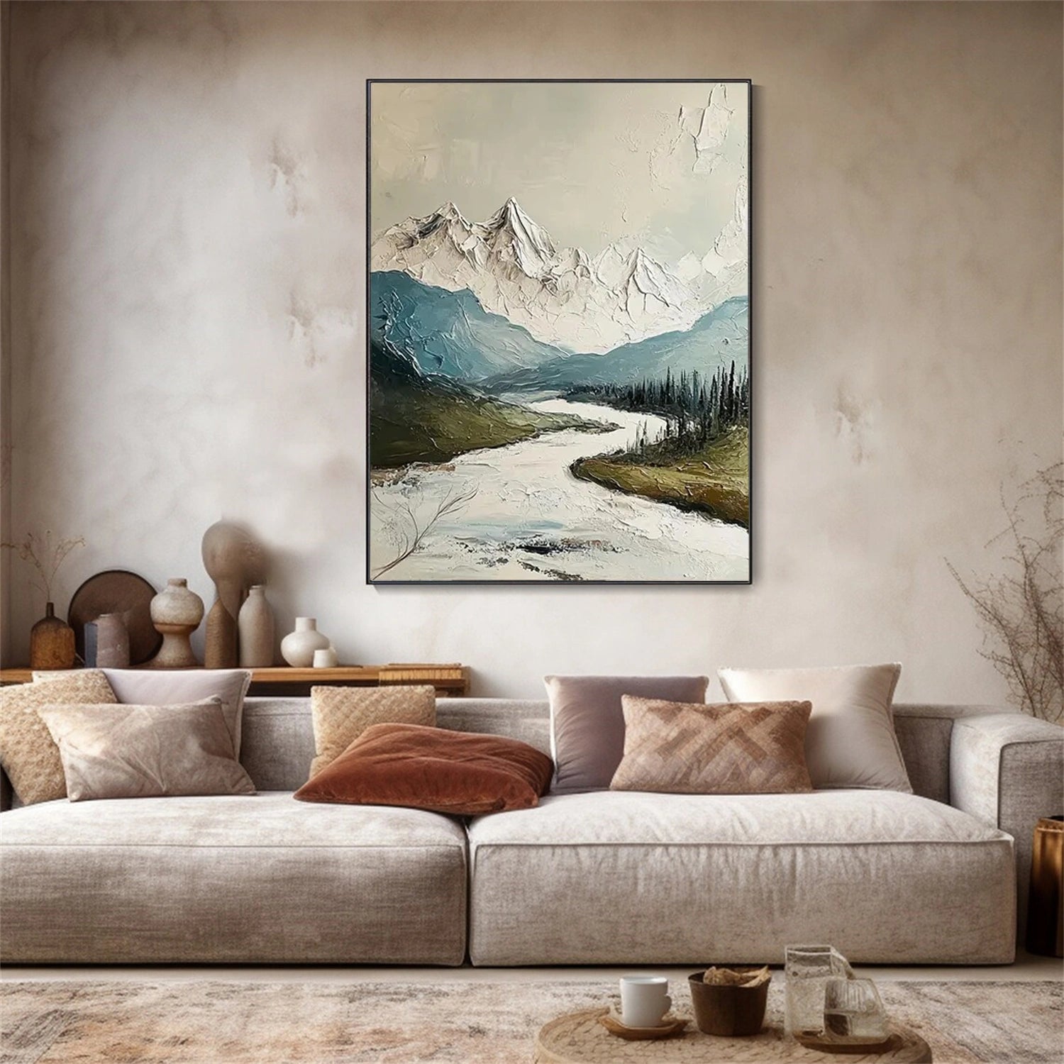 Colorful Mountain Textured Abstract Painting #MT045