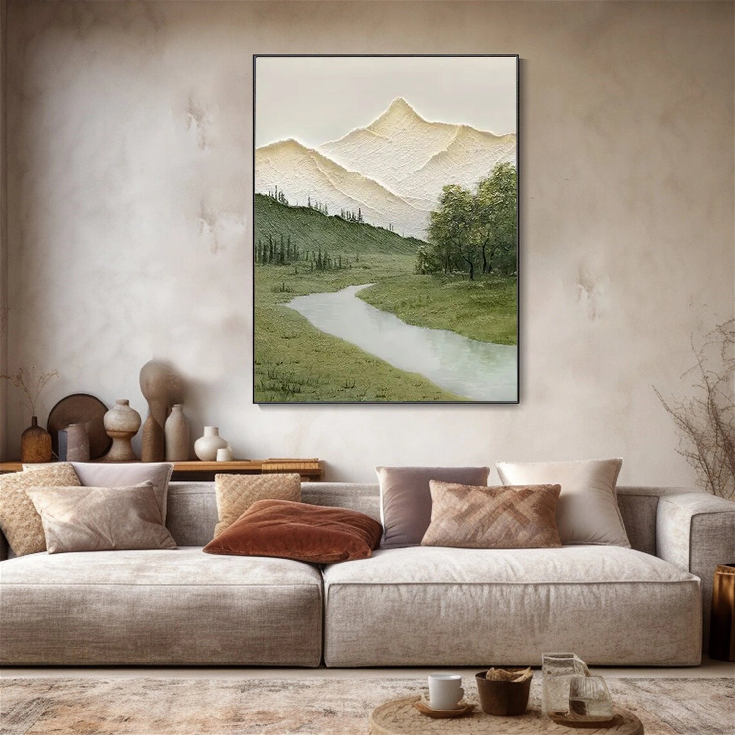 Colorful Mountain Textured Abstract Painting #MT048