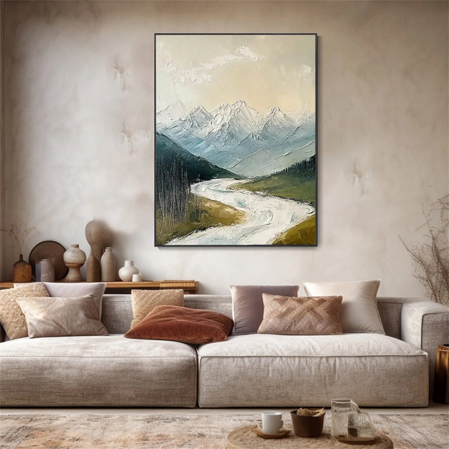 Colorful Mountain Textured Abstract Painting #MT046