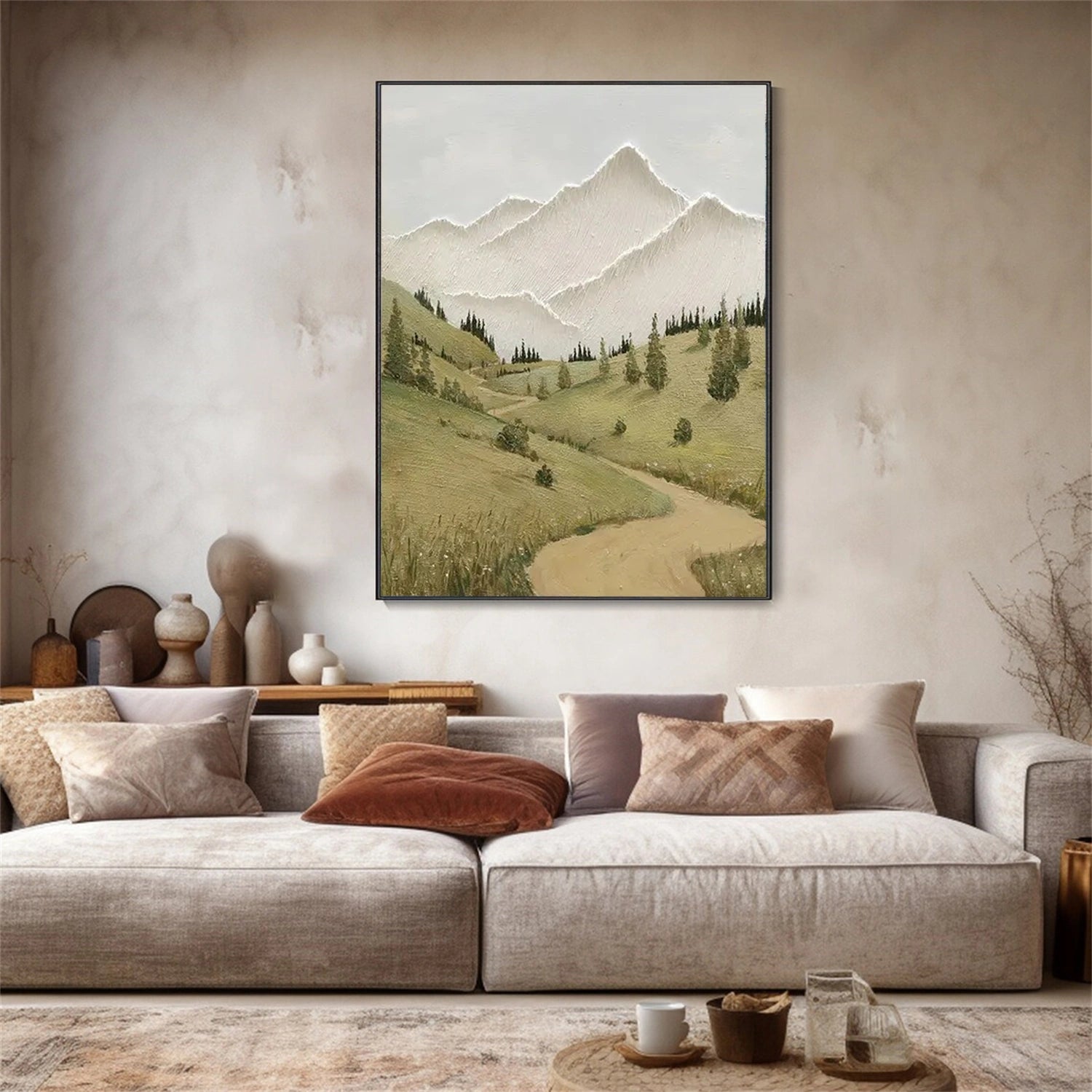 Colorful Mountain Textured Abstract Painting #MT047