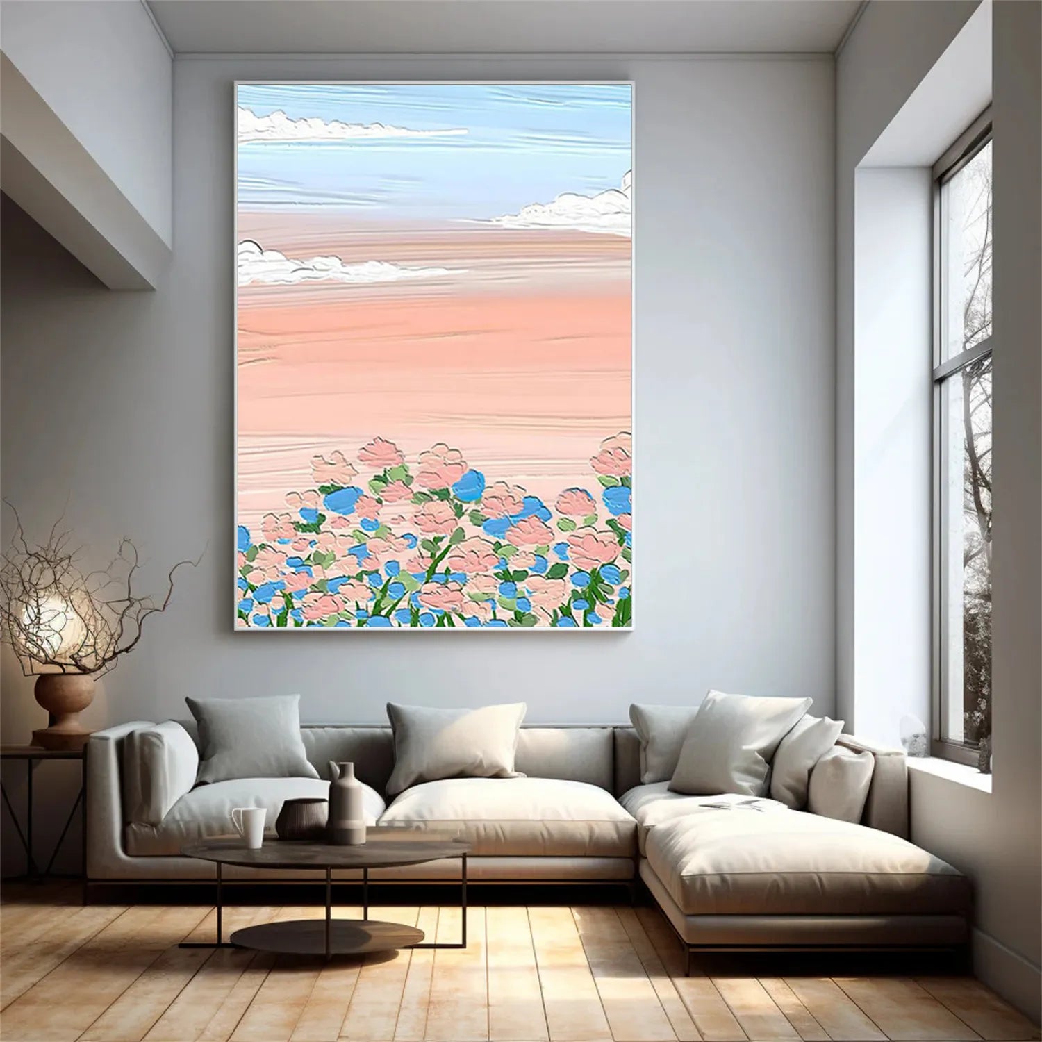 Colorful Flower Textured Painting Canvas #FP031