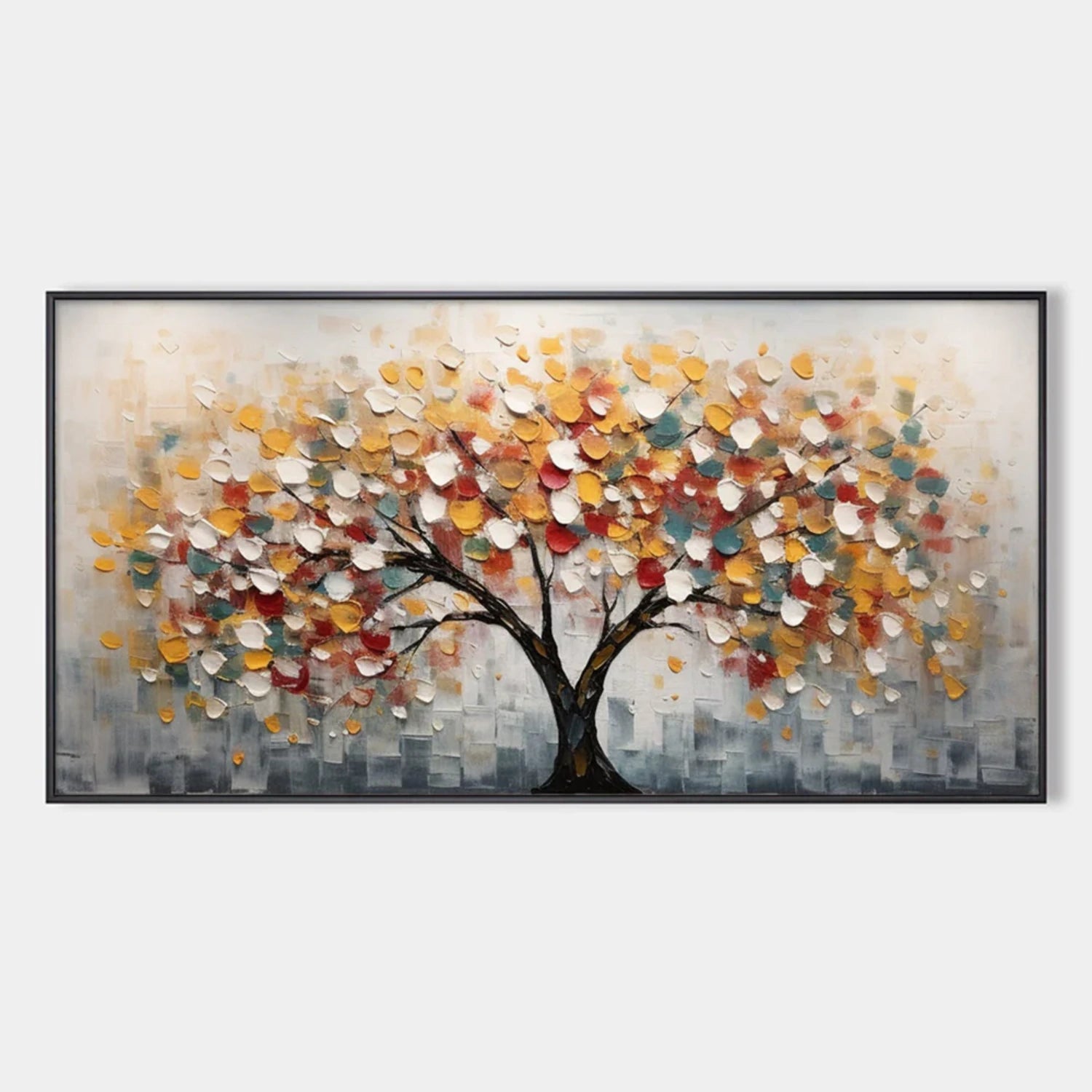 Colorful  Tree Textured Painting Canvas #TP019