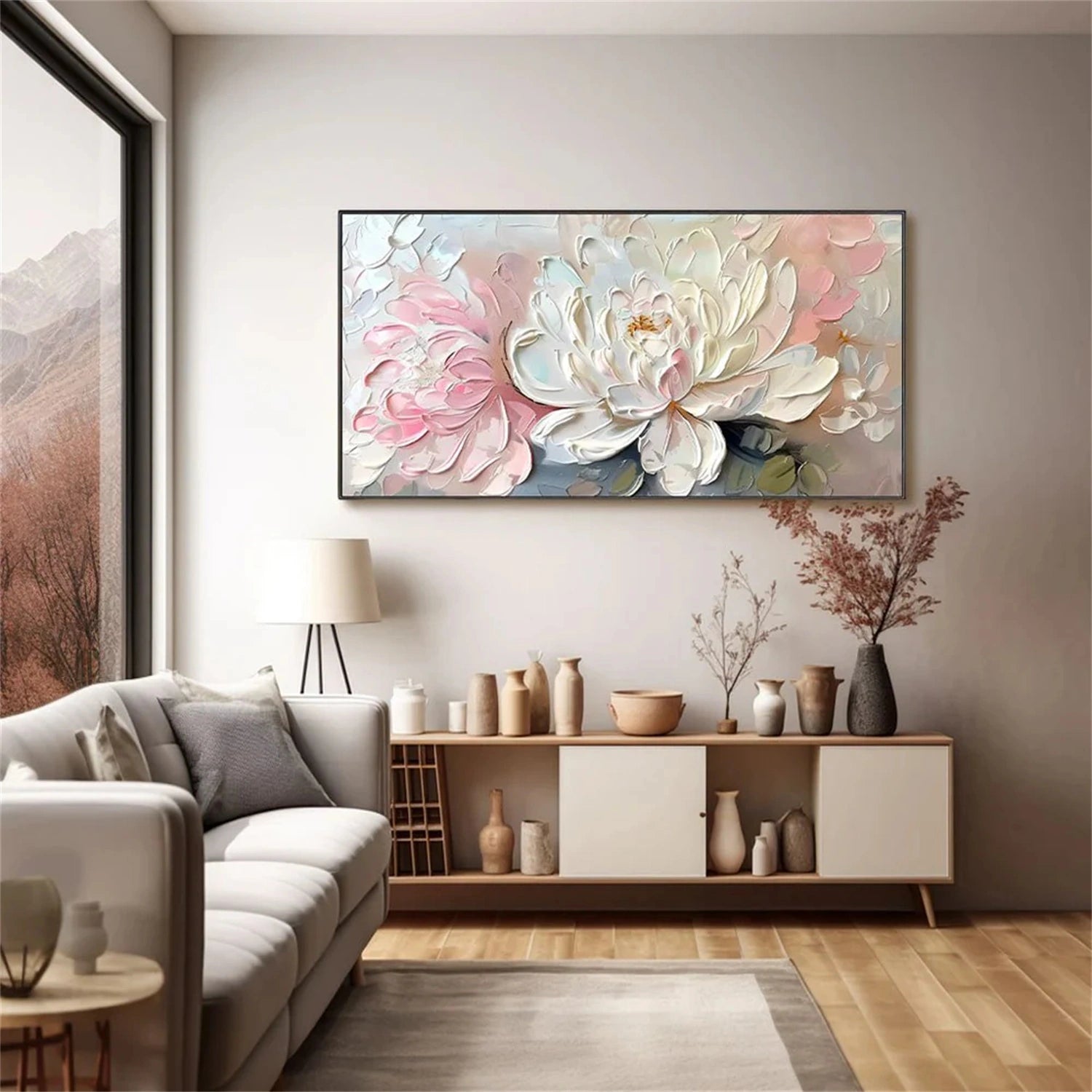 Colorful Flower Textured Painting Canvas #FP032