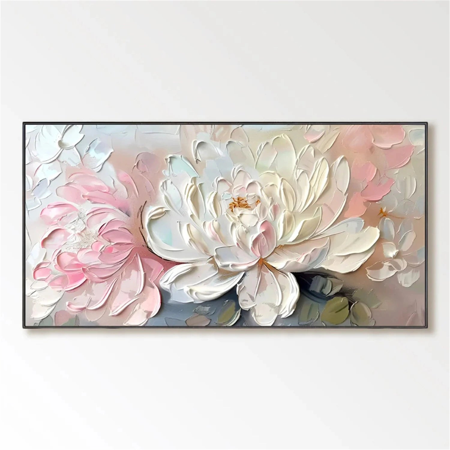 Colorful Flower Textured Painting Canvas #FP032