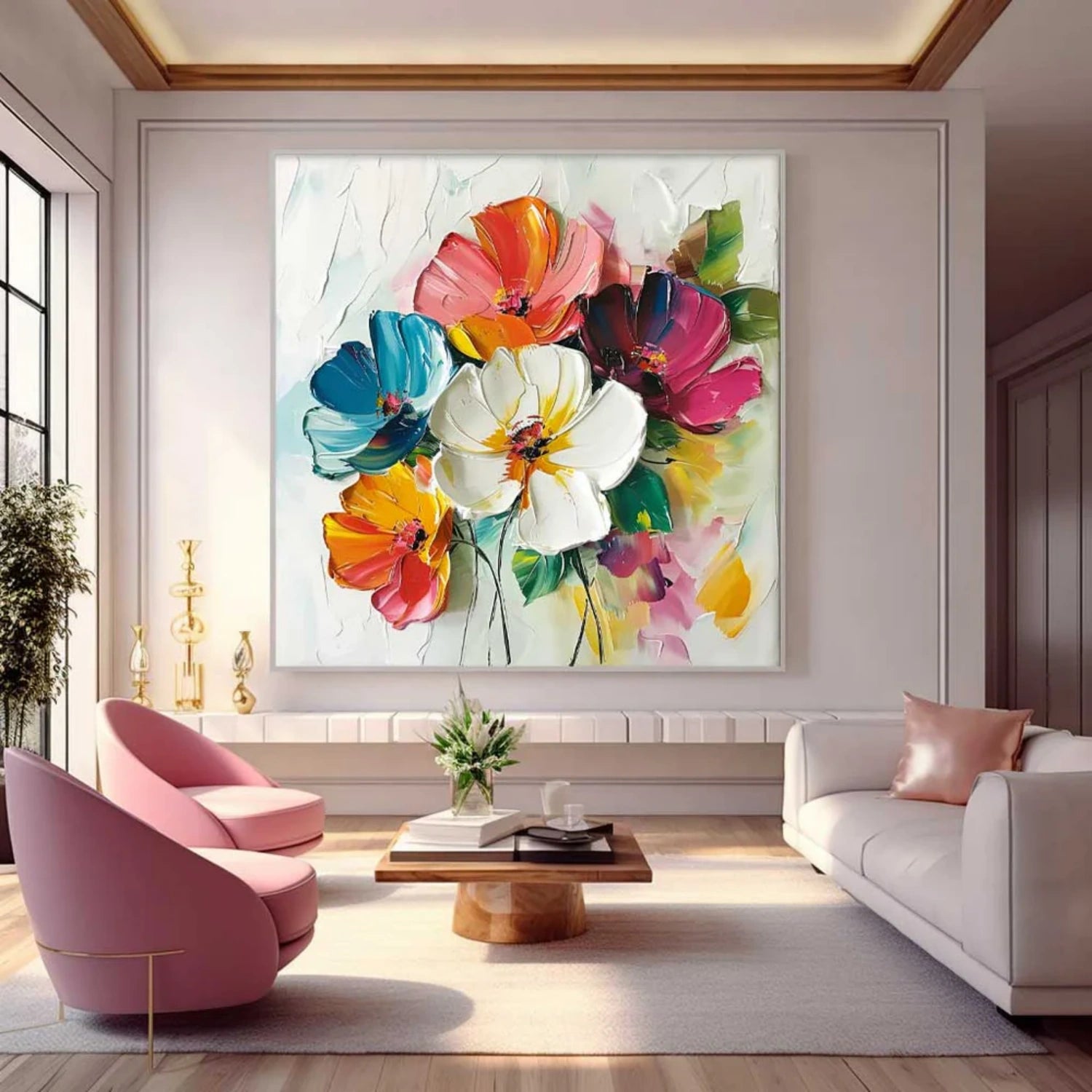 Flower Textured Painting Canvas #FP071