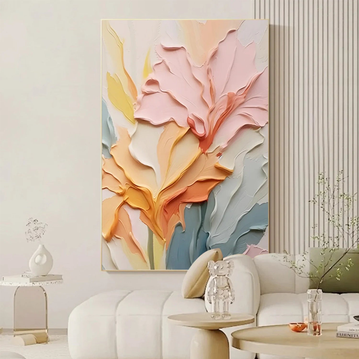 Colorful Flower Textured Painting Canvas #FP024