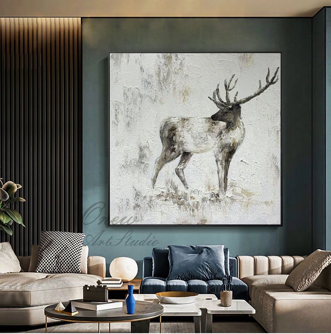 Abstract Animal Cervus elaphus Wall Art #AC053
