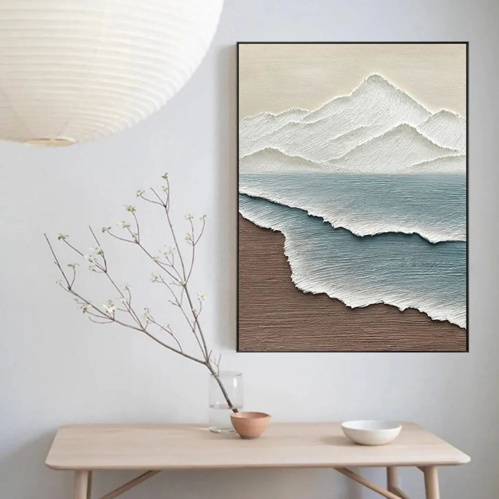 Ocean And Sky Textured Painting Canvas #OS045