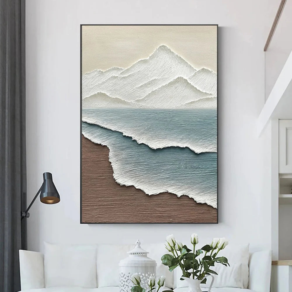 Ocean And Sky Textured Painting Canvas #OS045