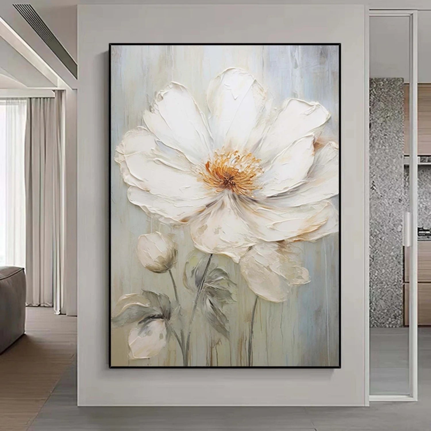Flower Abstract Textured Wall Art #FP114