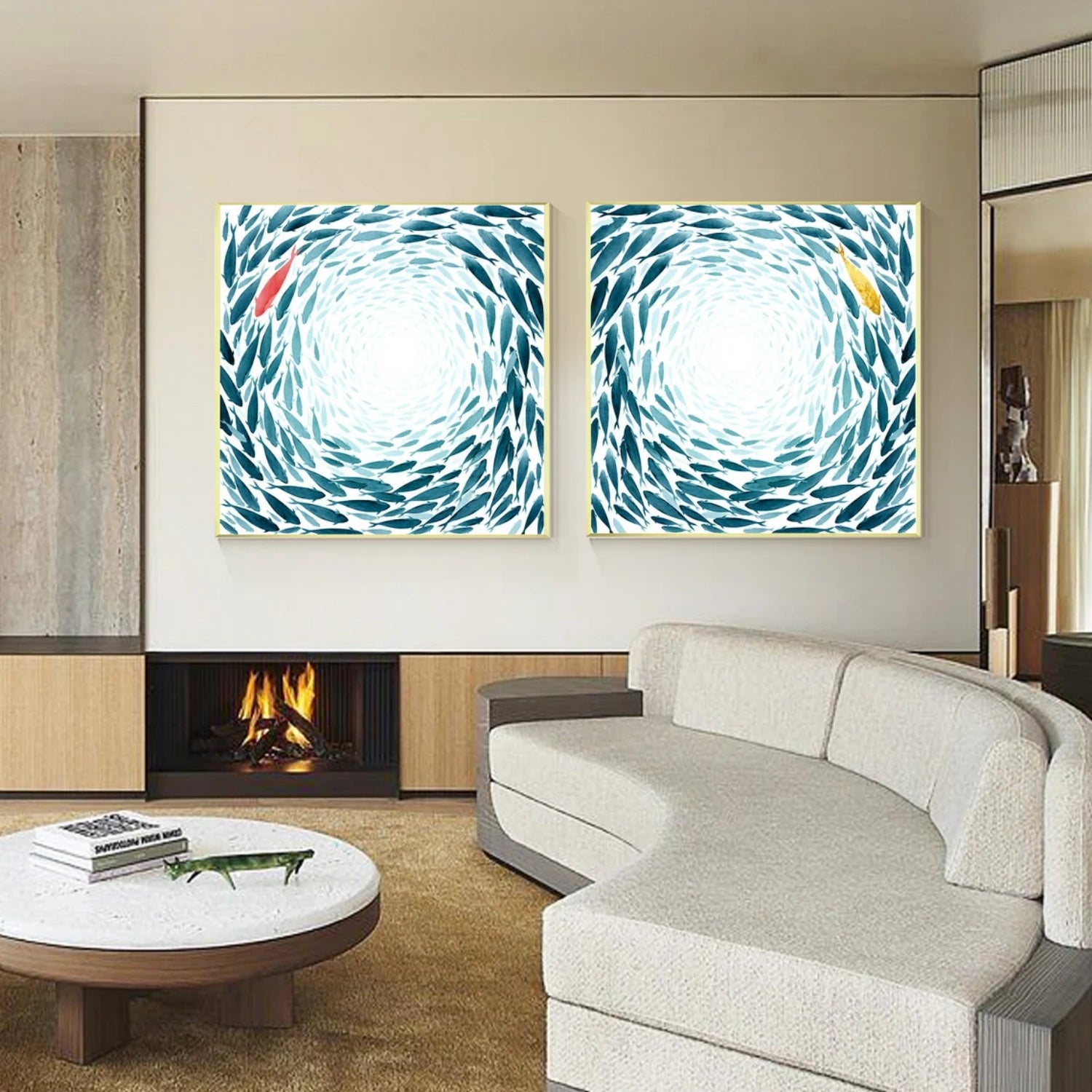 Abstract Animal Fish Wall Art Set of 2 #AC045