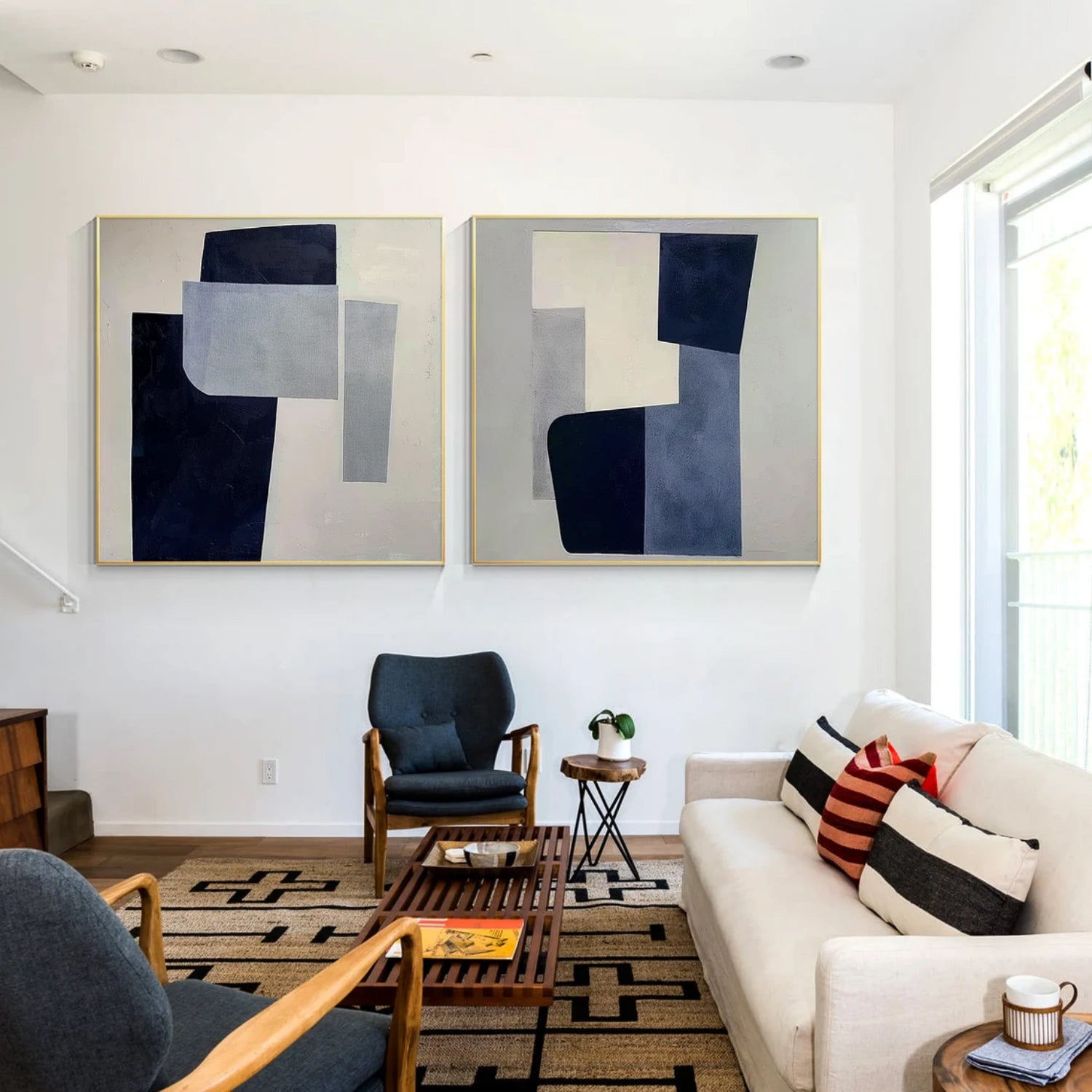 Abstract Canvas Wall Art Set of 2 #AP243