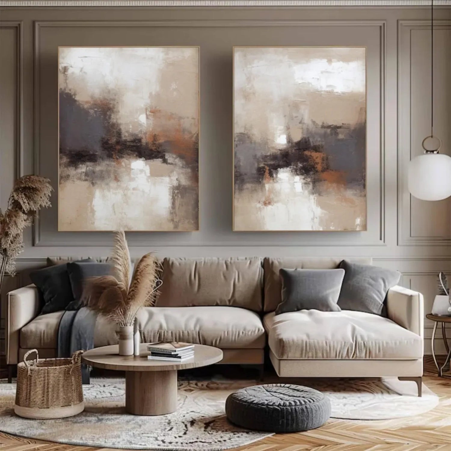 Abstract Canvas Wall Art Set of 2 #AP235