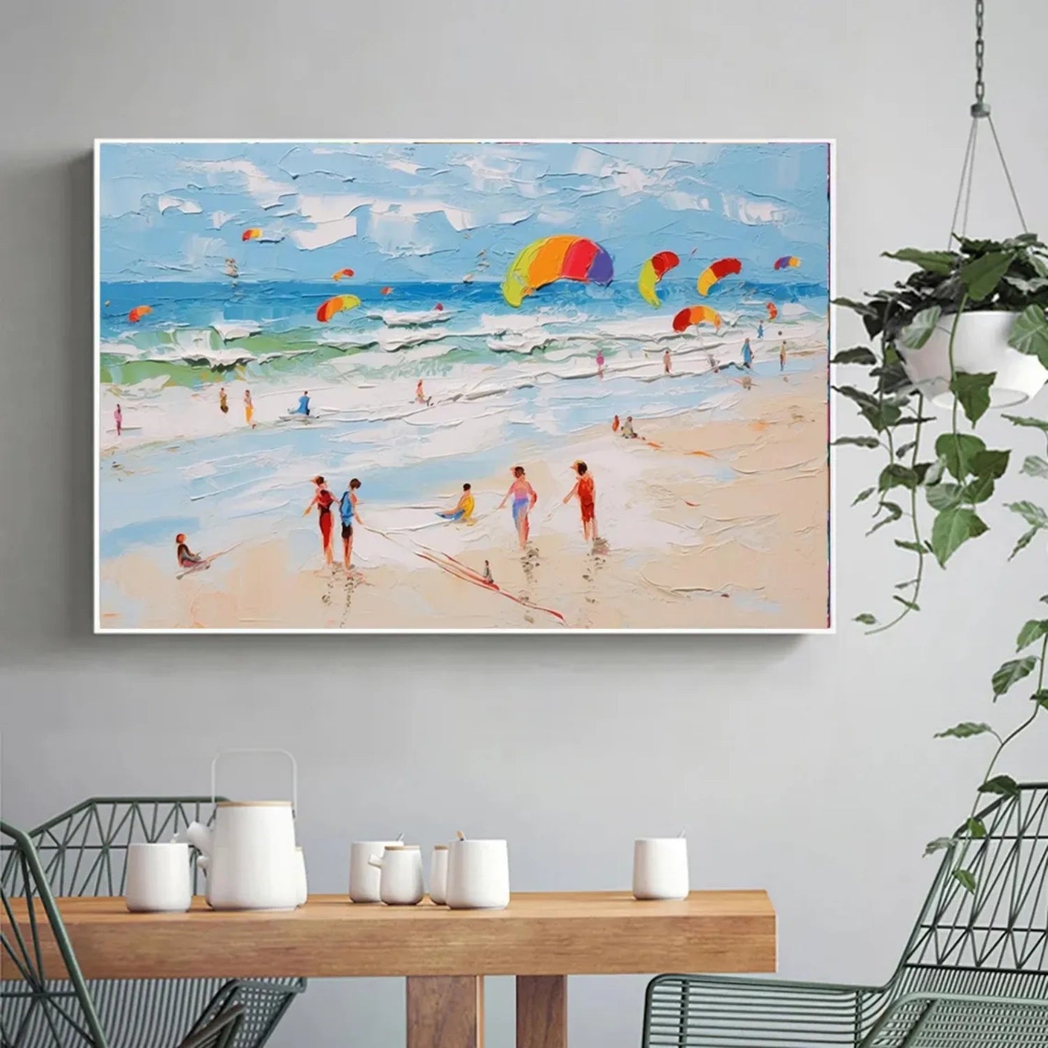 Ocean And Sky Abstract Textured  Wall Art #OS060