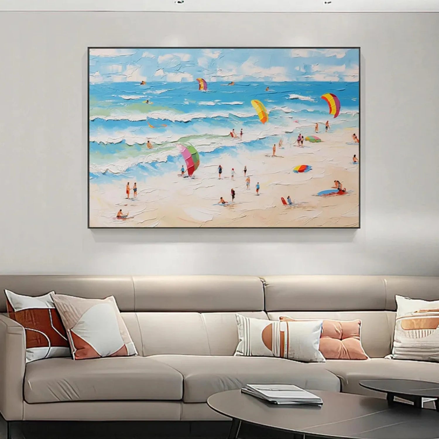 Ocean And Sky Abstract Textured  Wall Art #OS059