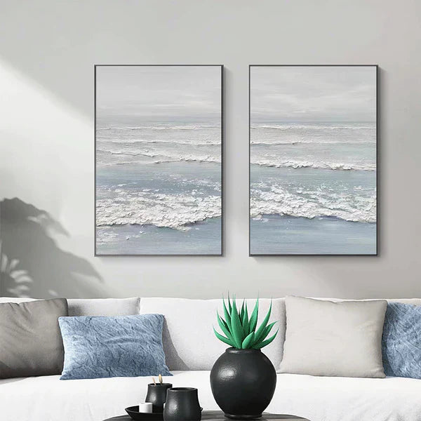 Ocean Textured Painting Canvas Set of 2 #OP002