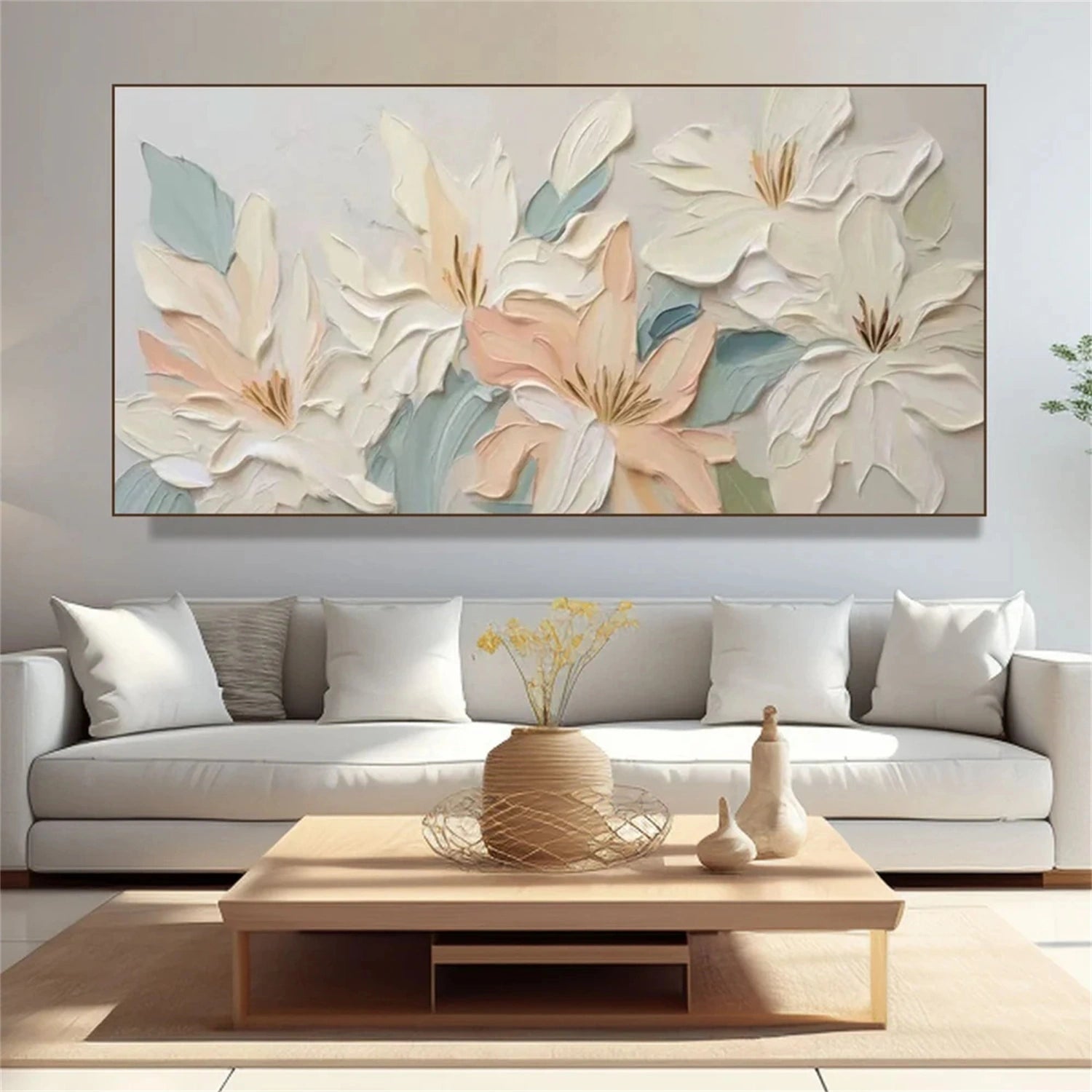 Colorful Flower Textured Painting Canvas #FP033